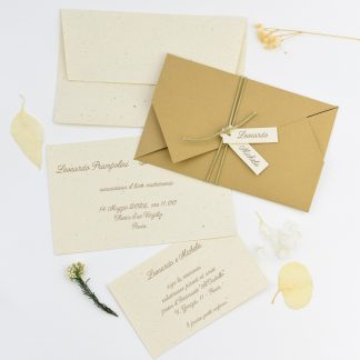 Partecipazioni e invito Matrimonio Solidali Linea Vintage (Flora avorio)