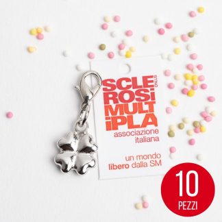 Ciondolo Solidale Quadrifoglio, 10 pezzi